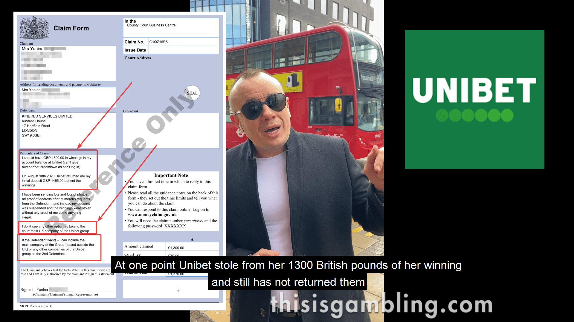 Unibet steels £1300 from their customer and are taken to UK Court